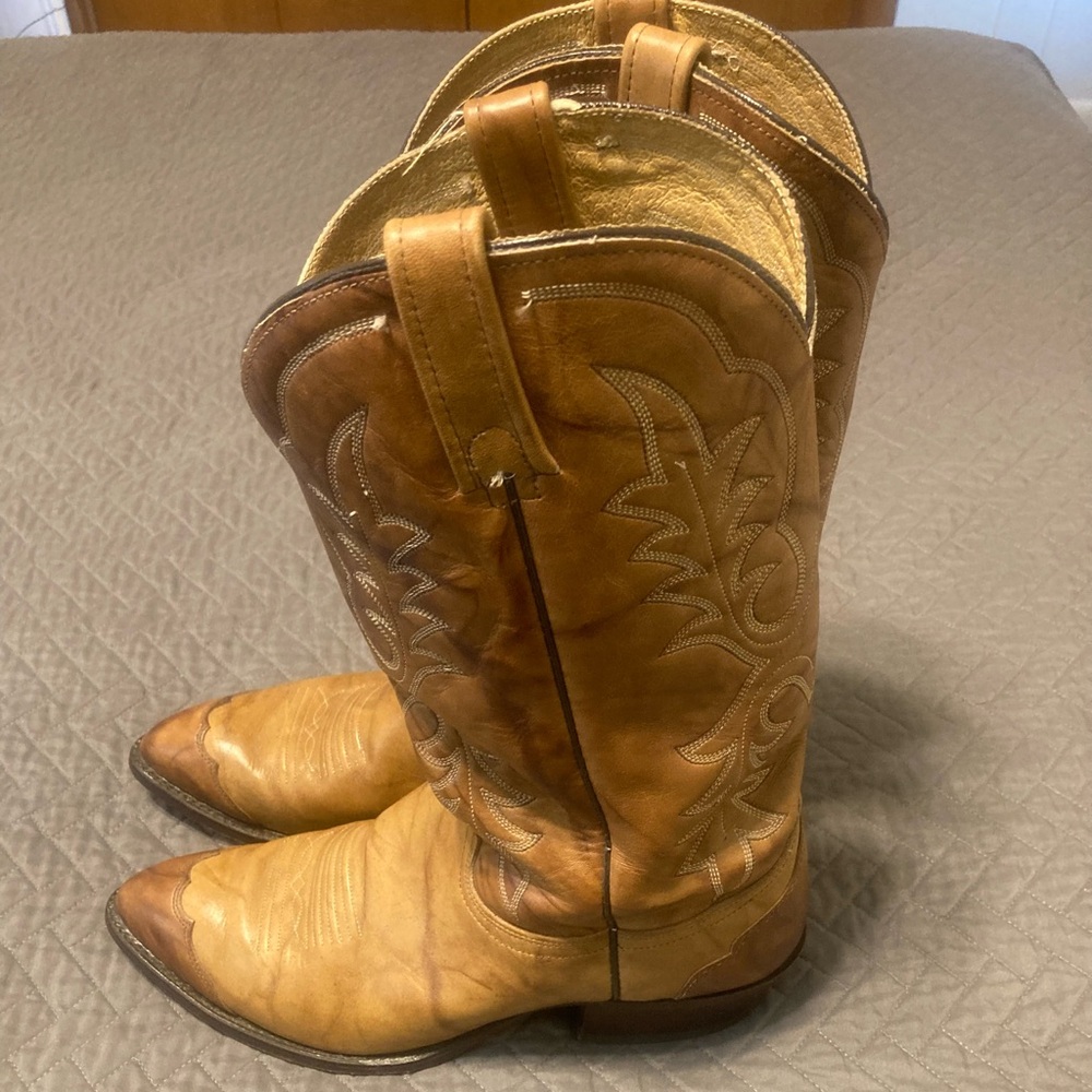 Brown Leather Cowboy Boots - Picture 3 of 5